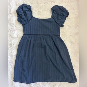 American Eagle Outfitters Navy Puff Sleeve Mini Dress